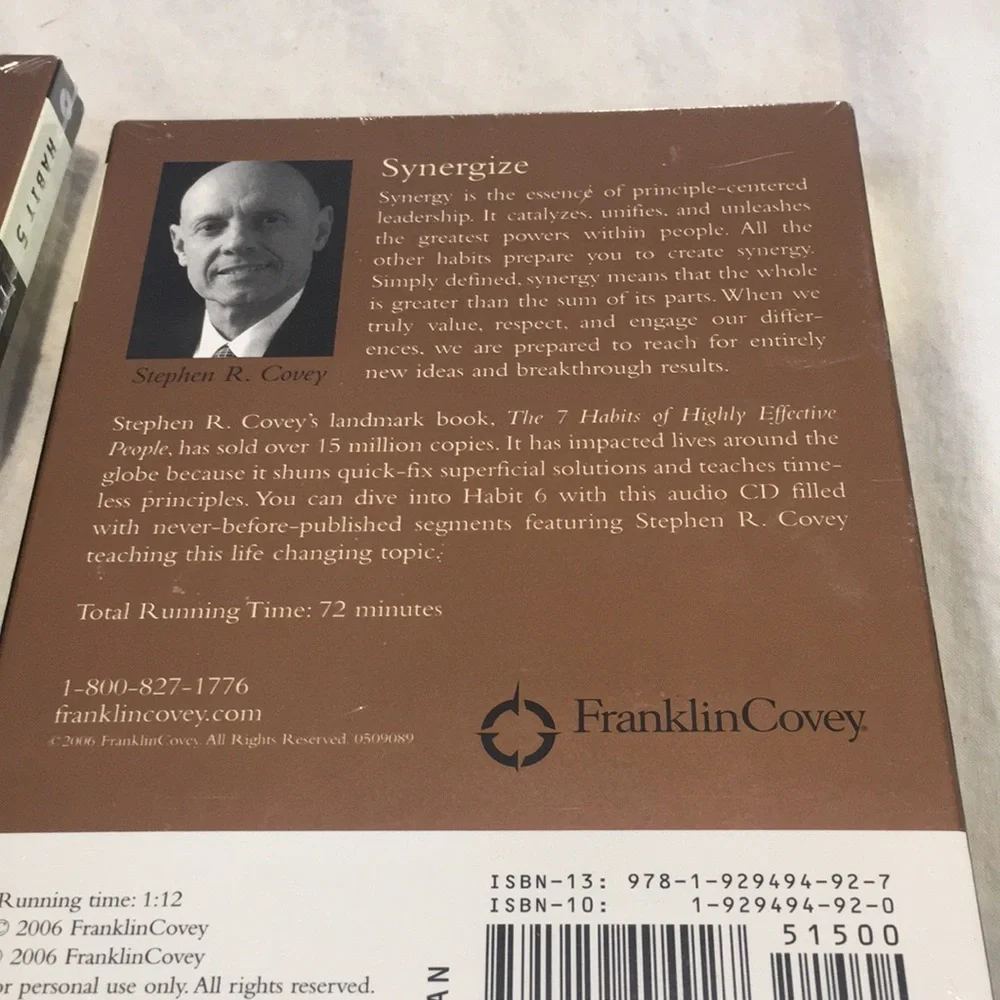 Stephen R Covey 7 Habits of Highly effective People Audio CDs Habits 4-5 & 6 NEW - Picture 8 of 9